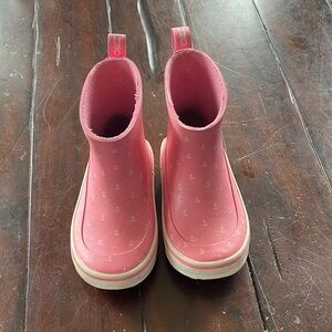 Stylish Pink Anchor Kids Rain Boots